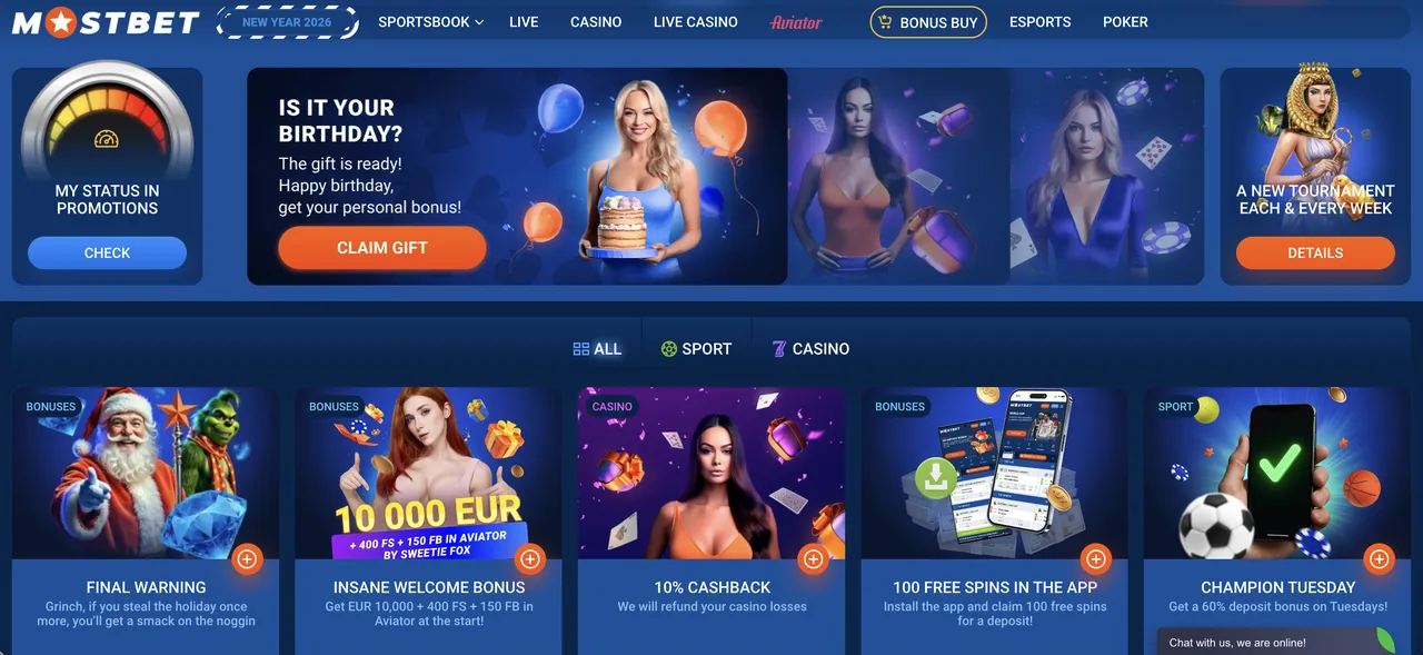 Bonuses and Promotions at Mostbet